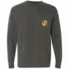 Poseidon Unisex Surf Shop Long Sleeve Tee -POSEIDON Shop Poseidon Shop Tee Long Sleeve Charcoal Rasta Front