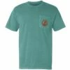 Poseidon Surf Shop Pocket Tee -POSEIDON Shop Poseidon mens shop tee pocket seafoam red front